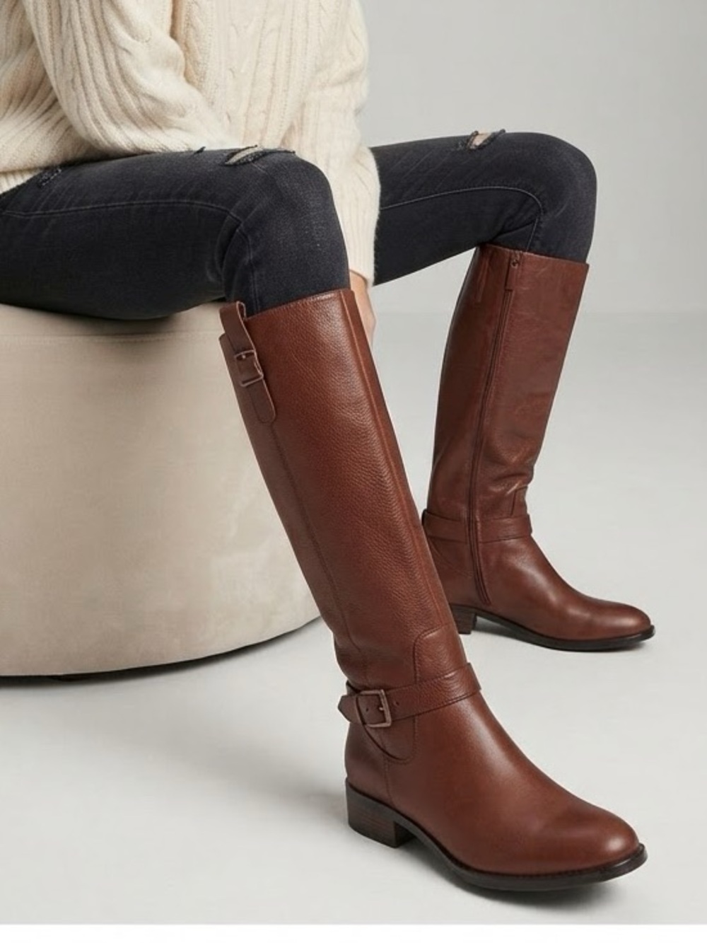Cole Haan Kenmare tall riding boots in harvest brown leather. Size 6.5